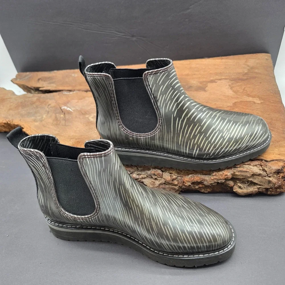 Smart Casual Cougar Kensington Waterproof Boots W 8 Black/Silver Dash Chelsea‎